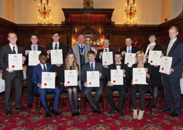 The winners of the scholarships offered by Honourable Company of Air Pilots in 2014